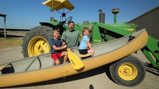 Using tractors and a boat to save our kids tractors | Tractors for kids