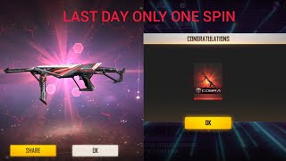 LAST DAY ONLY ONE SPIN COBRA MP40 / FADED WHEEL FREE FIRE | FREE FIRE NEW EVENT | COBRA MP40 RETURN