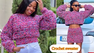 How To crochet Easy And Fast Chunky  Sweater