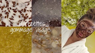 DIY- 6 recettes de gommage visage Maison🥝🥥🫒| peau acnéique, ridé, terne, grasse, sèche, sensible