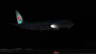 [FS2004]GMP-PUS KE1141 Night landing.