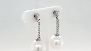 STERLING SILVER STONE SET PEARL DROP EARRINGS