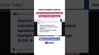 ALGOL & FORTAN are example of Scientific Language 👨‍💻