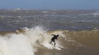 Harry Timson Surfs Storm Eunice in England | 100mph wind, Feb 2022