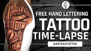 TATTOO TIME-LAPSE #095 | FREE HAND LETTERING