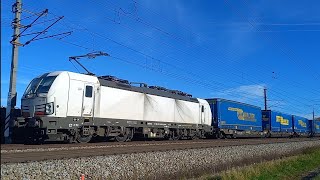 Weiße Vectron mit LKW Walter und Makro