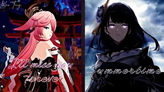 Ei Raiden and Yae Miko Edit -  I Wanna Be Yours X Summertime Sadness