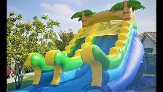 Palmtree slide jumper. Huge waterslide