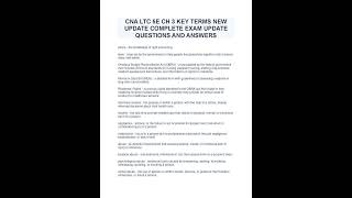 Cna Ltc 5e Ch 3 Key Terms New Update Updated Version 2023 Questions And Answers