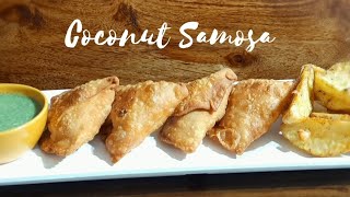 coconut samosa recipe | coconut samosa | onion coconut samosa | bengali coconut samosa