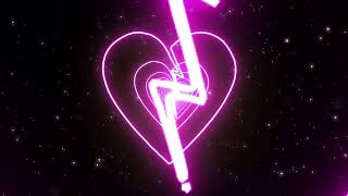 Neon Love Heart Effect Beautiful Tunnel Abstract Glow Particles HD Background