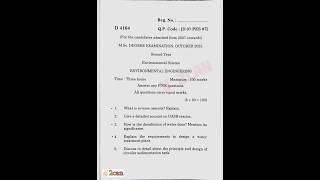 Environmental Engineering|Question paper|