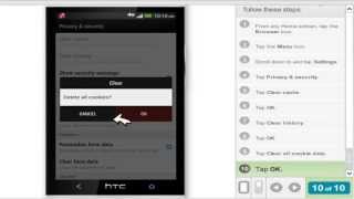 Como borrar  caches, cookies y historial del navegador del htc one