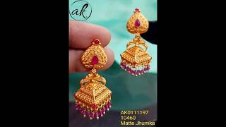 Daily wear gold earrings designs/Gold Earring Design 2024/light weight gold earrings #gold #new