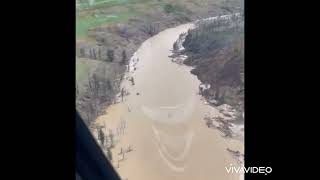 Destruction Left Downstream of Chilcotin River Landlslide Breach