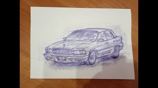 How to draw a car Buick Roadmaster fast drawing