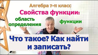 Область определения функции. Как найти и записать, если функция задана графиком, таблицей, символом.