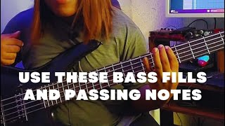 Use these bass fills and passing notes