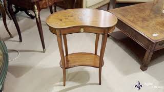 Antique English Marquetry Kidney Shaped Occasionally Tables