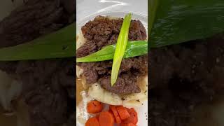 MY STEAK BITES WITH JAPANESE SAUCE #shorts #recipe  #culinary  #culinaryschool  #composed