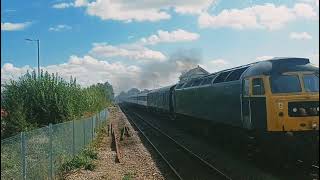 47727 Edinburgh Castle & 37800 Cassopeia heading through Whittlesea to Castle Donington EMDC.