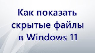 Как показать скрытые файлы в Windows 11