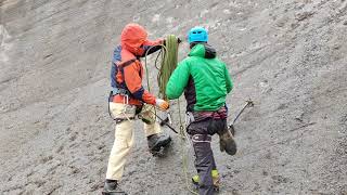 How To Climb Ice Wall Patch |Fixed Rope Technique |  Abseiling or aid climbing technique |  ABVIMAS