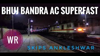 Midnight Fury: Bhuj-Bandra AC SF Kicks Ankleshwar at Full Speed! #westernrailways #indianrailways