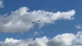 USAF B1b lancer bombers (bones) flyover before landing at raf fairford 06/10/21