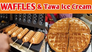 WAFFLES | Wafflix | 4 Minar Bahadurabad | Ice Cream Waffles in Karachi | Tawa ICE CREAM