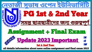 NSOU PG Online Assignment & Final Exam Update 2023 Important