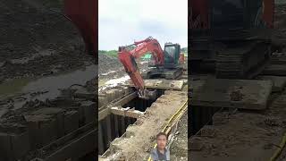 Mud pit excavator operation