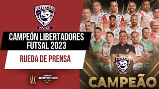 Rueda de prensa de Cascavel Futsal, campeón de la CONMEBOL Libertadores Futsal Caracas 2023