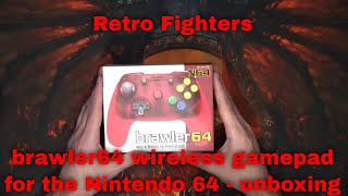 Retro Fighters brawler64 wireless gamepad for the Nintendo 64 (N64) unboxing