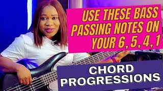 Use these bass passing notes on your 6, 5, 4, 1 chord progressions | beginner bass