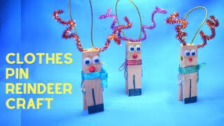 Clothespin Reindeer Christmas Decoration: DIY Ornament Craft Idea for Kids