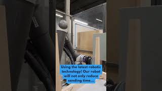 Robot arm sanding a Wooden Chair #shorts #camexmachinery #robotarm