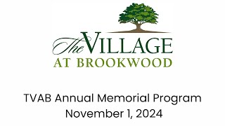 TVAB Annual Memorial Program - November 1, 2024