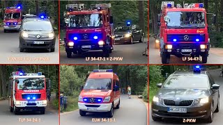 (BMA im Center Park) Einsatzfahrten FF Bispingen mit ELW, TLF und LF und Doppel Z-PKW II Feuerwehr