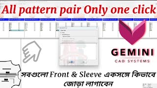 Copy placements options Gemini  software easy work,One Click all pattern Pair For Beginner tutorial