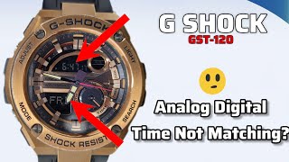 How To RESET Hands G Shock GST-120 Watch, Analog And Digital Time Sync