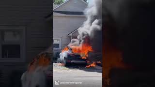 Car fire with exposure to home. #workingfire