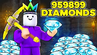 I MINE DOWN MILES FOR TONS OF DIAMONDS To SELL ON ROBLOX