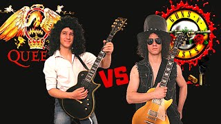 Queen vs Guns N' Roses | Brian May vs Slash (Guitar Riffs Battle) & solo cover