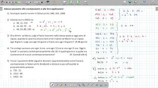 Matematica in preparazione alla prima Scientifico - mcm e MCD - 02