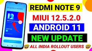 Redmi Note 9 MIUI 12.5.1.0 Update | Redmi Note 9 New Update |Redmi Note 9 Update,Redmi Note 9 Latest