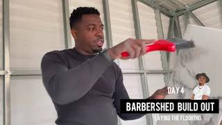 BARBERSHED Build Out | Laying The Flooring (Timelapse) | CJ The Barber Prodigy