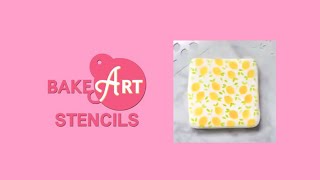 Lemon Pattern Cookie: How to easily Airbrush with 2-piece Cookie Stencils