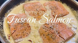 One pan creamy garlic Tuscan Salmon recipe -15 minutes meal -DELICEUSE a la Eveline