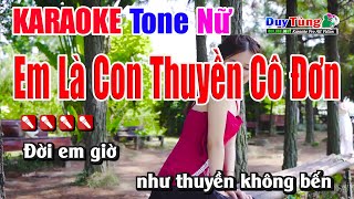 Karaoke || Em Là Con Thuyền Cô Đơn - Tone Nữ || Nhạc Sống Duy Tùng